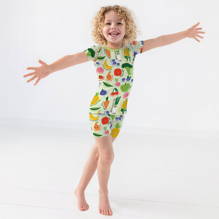 Little Veggie Garden Two Piece Short Sleeve Shorts Pajama Set