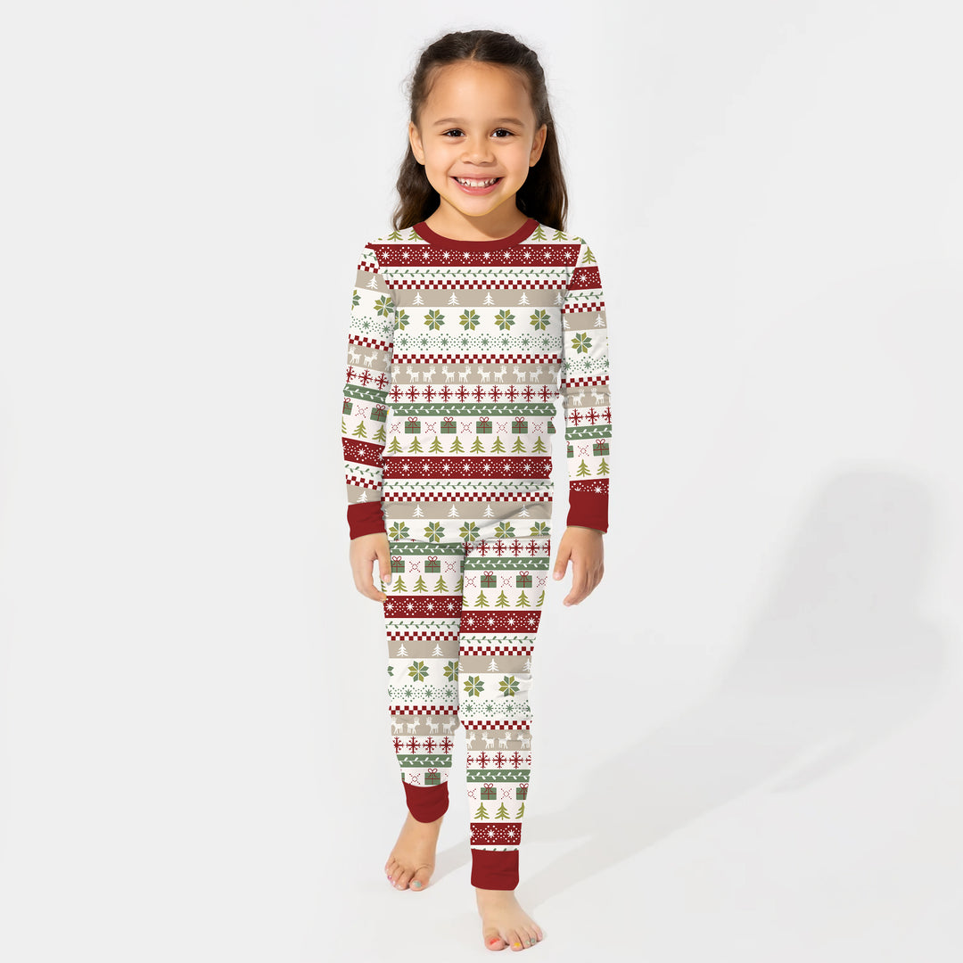 Zweiteiliges Langarm-Pyjama-Set mit Sommerfrüchten