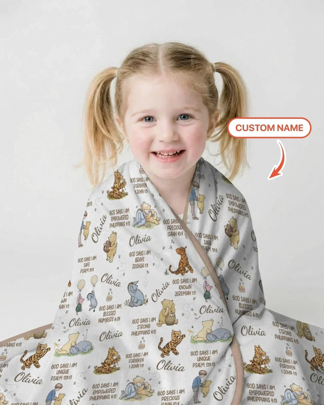 Custom Name God Says I Am Classic Bear Bamboo Blanket