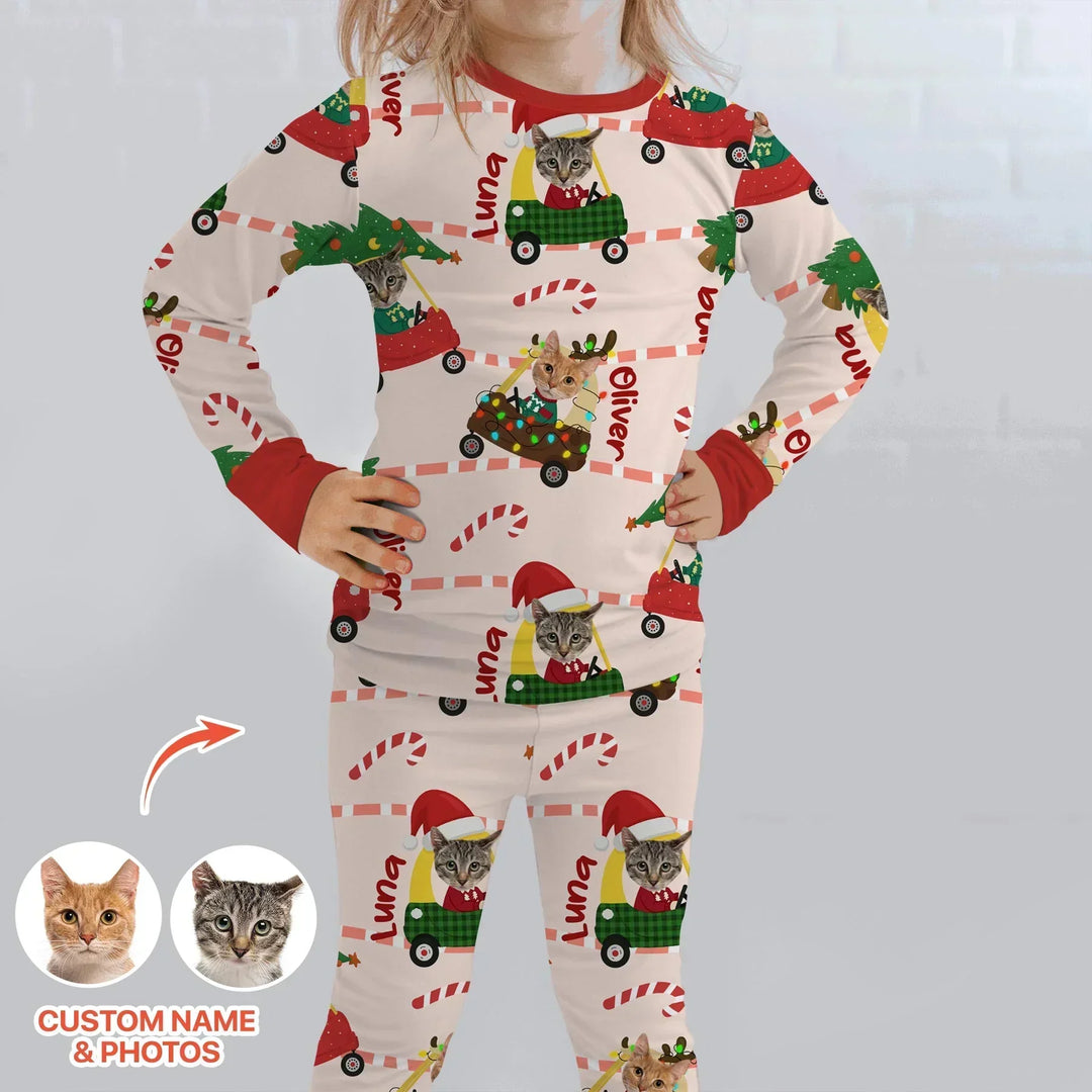 Zweiteiliges Langarm-Pyjama-Set mit Sommerfrüchten