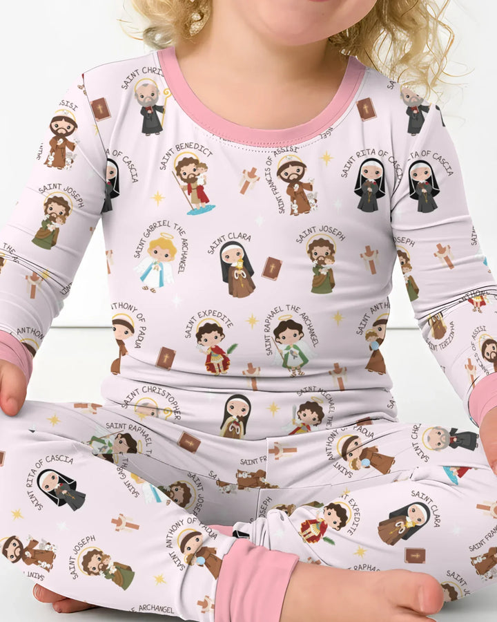 Saints in the Clouds Two Piece Long Sleeve Pajama Set