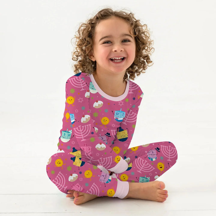 Hanukkah Little Dreidel Family Two Piece Long Sleeve Pajama Set