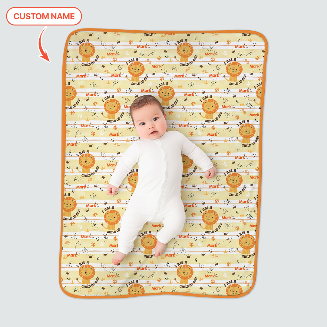 I Am A Child Of God Custom Name Boy Toddler Blanket