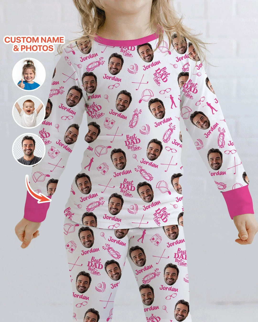 Custom Photo Best Dad By Par Bamboo Two Piece Long Sleeve Pajama Set