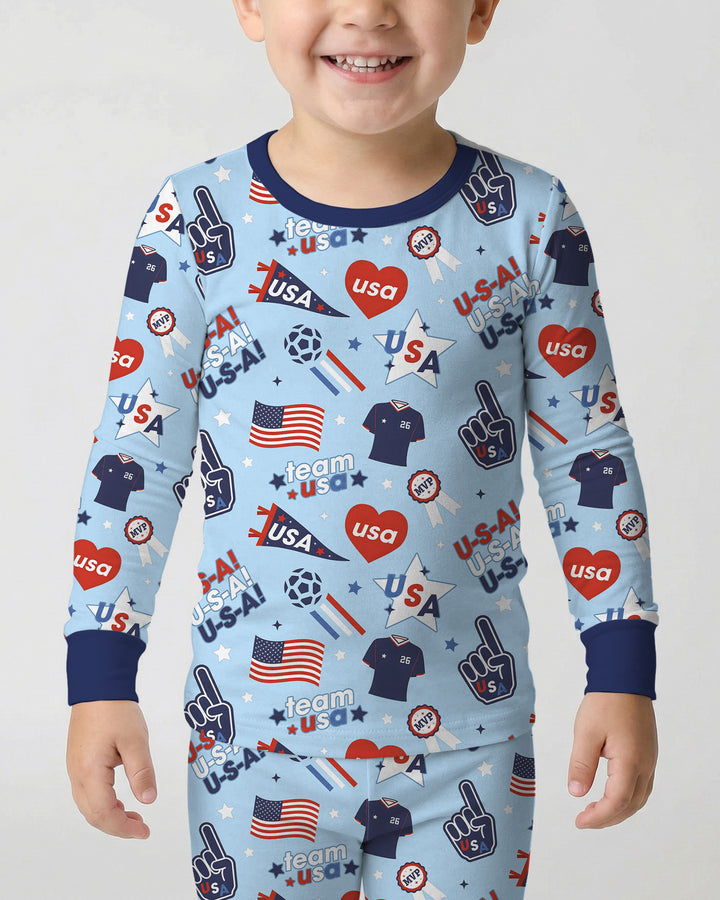 Zweiteiliges Langarm-Pyjama-Set mit Sommerfrüchten