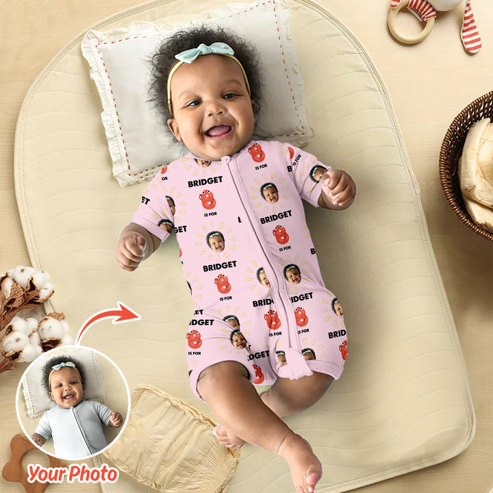 Gerippte Babykleidung mit individuellem Foto - Weich &amp; Skizzenhaft