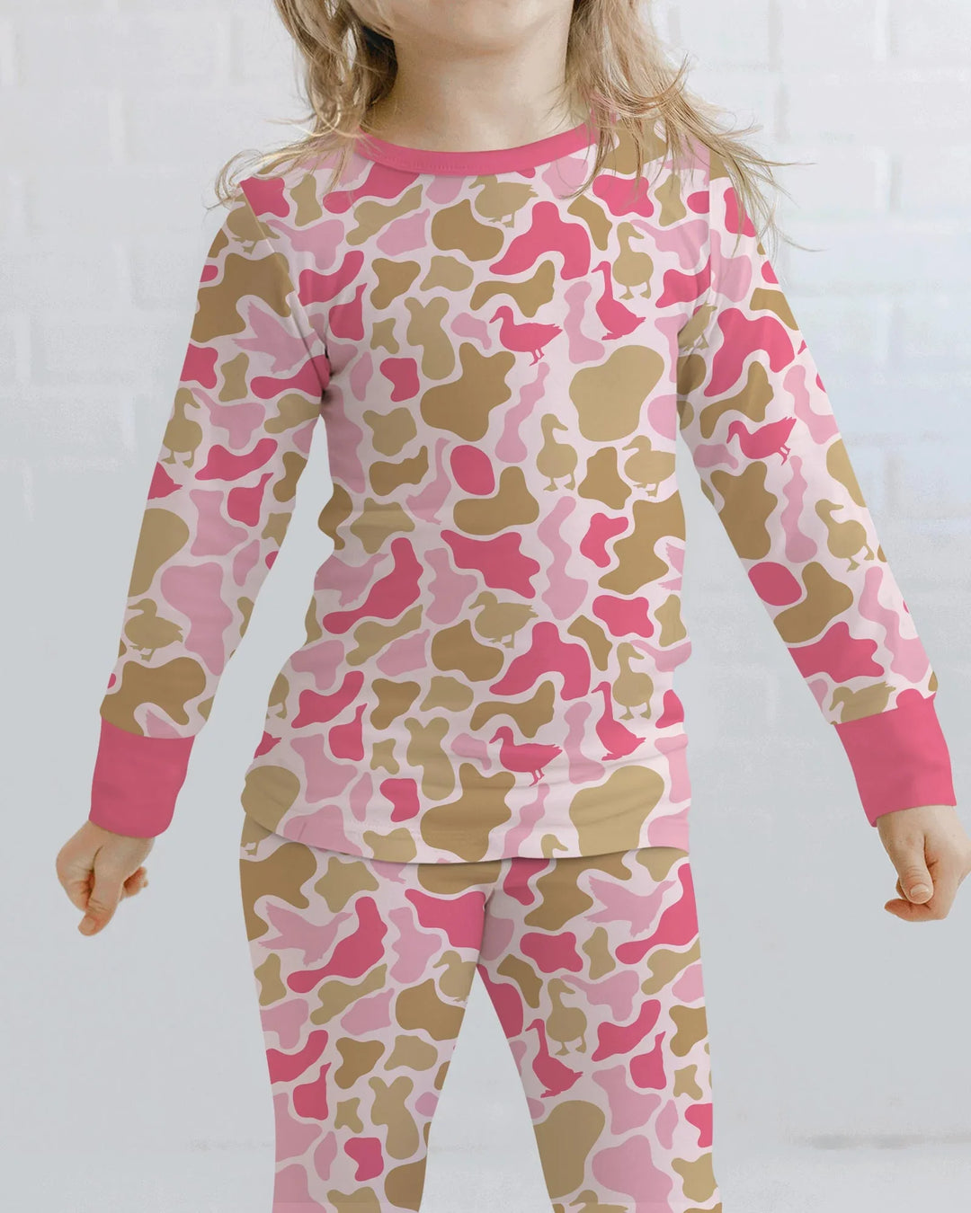 Mallard Duck Hunting Camouflage Bamboo Two Piece Long Sleeve Pajama Set