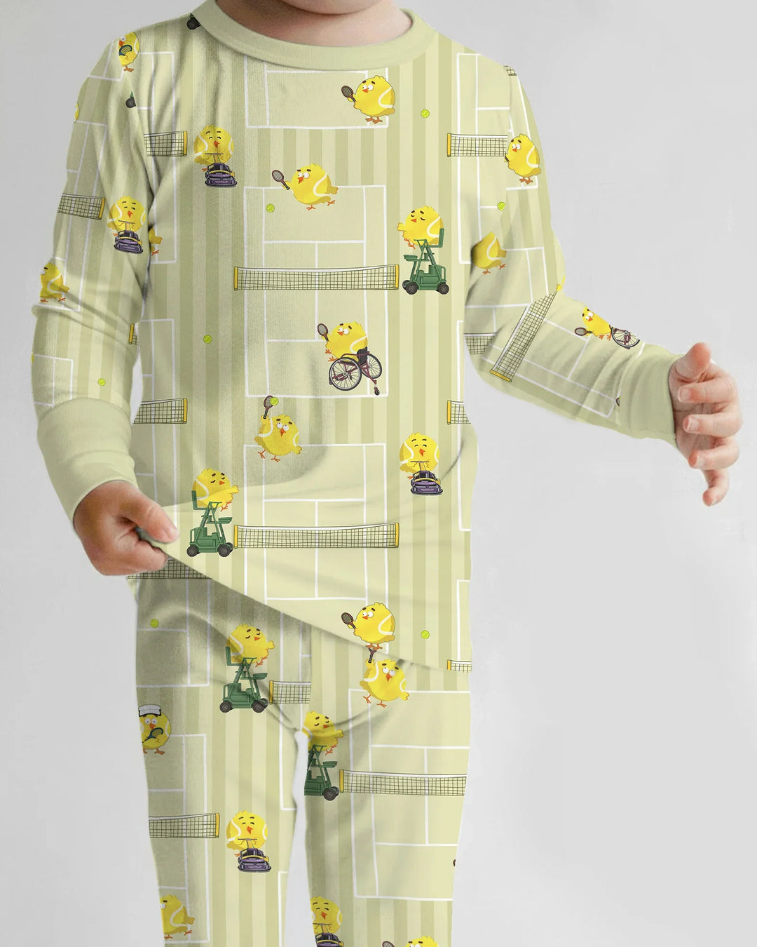 Tennis Bamboo Two Piece Long Sleeve Pajama Set