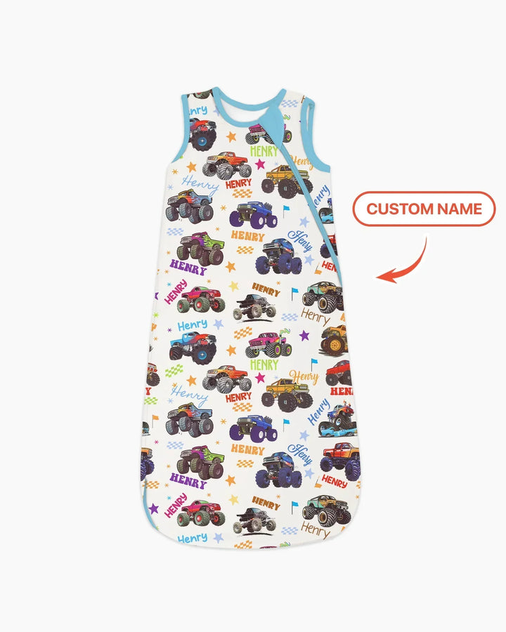 Saco de Dormir de Bambú con Nombre Personalizado de Camión Monstruo