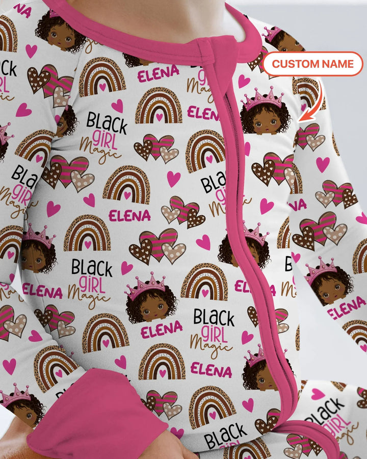 Custom Name Black Girl Magic Bamboo Convertible Zippy