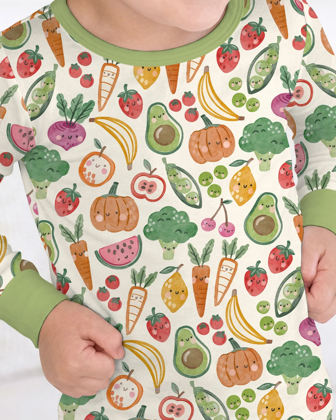 Zweiteiliges Langarm-Pyjama-Set mit Sommerfrüchten