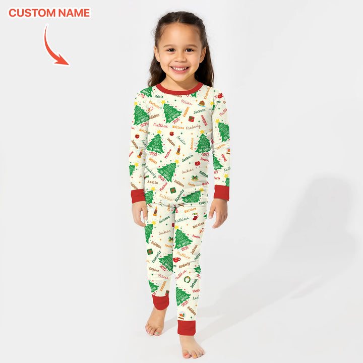 Zweiteiliges Langarm-Pyjama-Set mit Sommerfrüchten