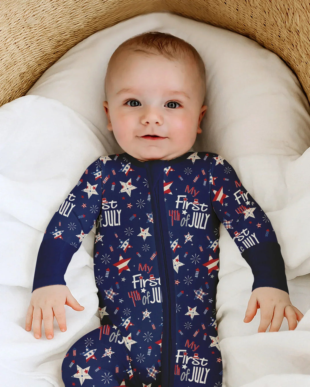 My First 4th of July Star Striped  Bamboo Convertible Zippy