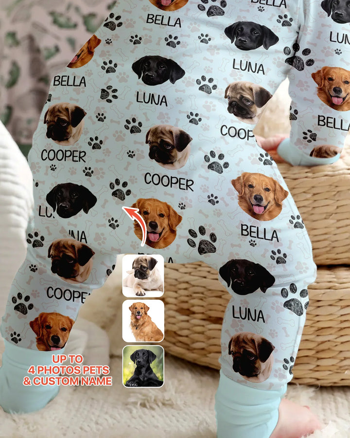 Custom Dog Photo With Paw Bamboo Convertible Zippy