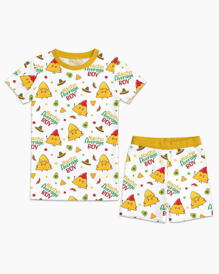 Lil Nacho Average Kid Bamboo Two Piece Short Sleeve Shorts Pajama Set