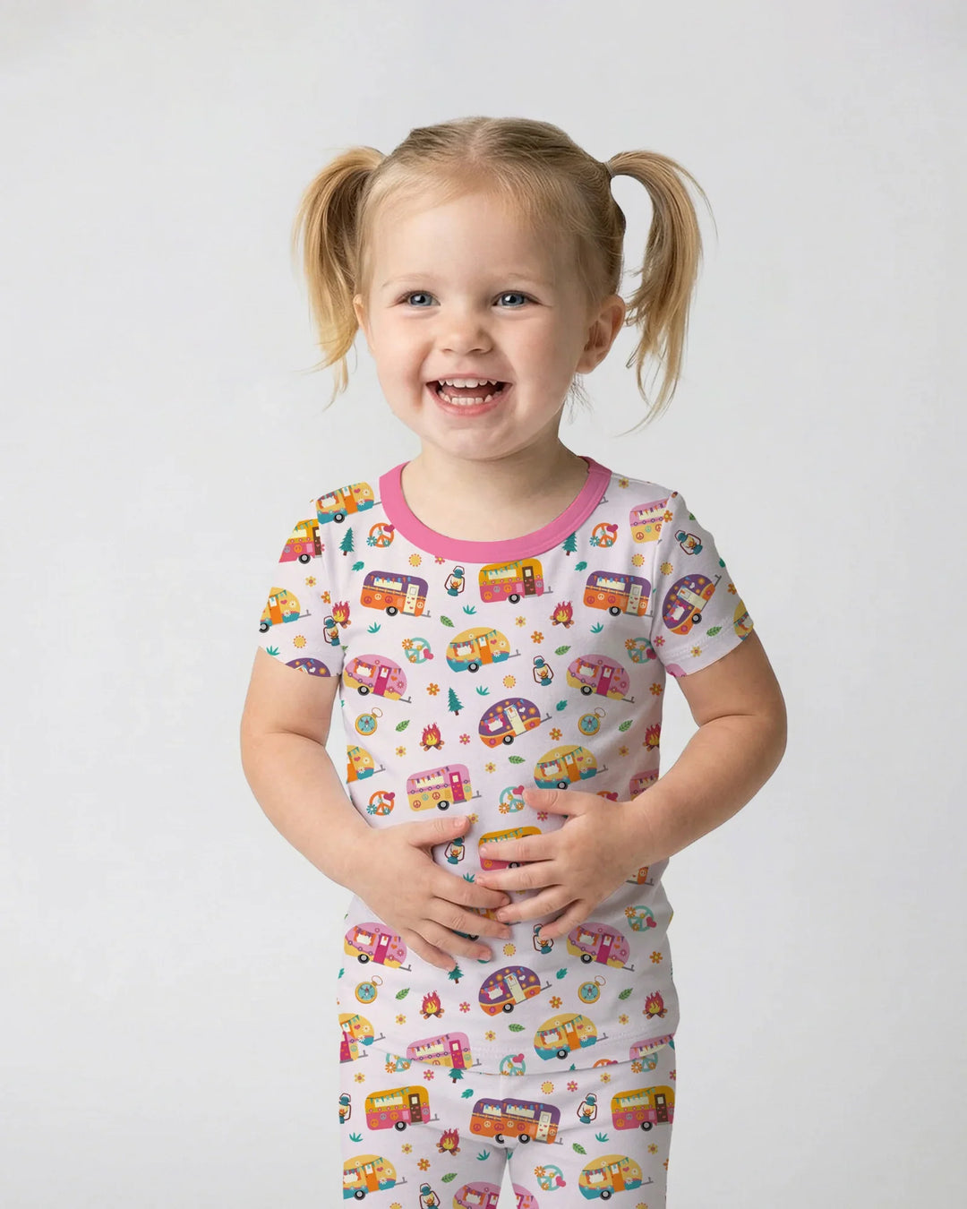 Zweiteiliges, kurzärmliges Pyjama-Set mit Marienkäfern