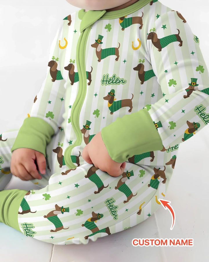 Lucky Dachshunds St. Patrick's Day Family Matching Convertible Zippy