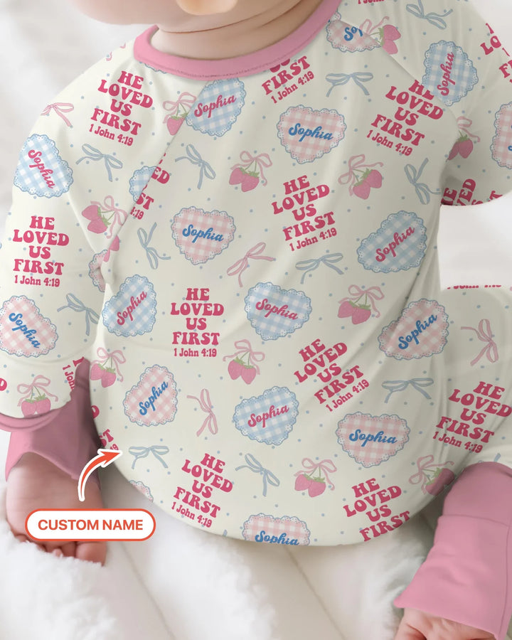 He Loved Us First Custom Name Bamboo Convertible Zippy