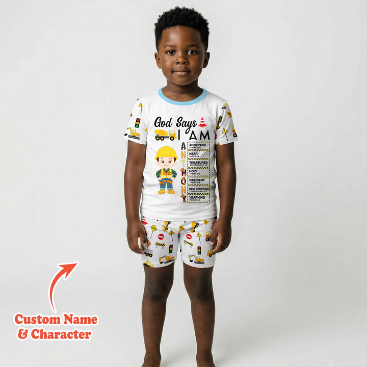 Zweiteiliges Pyjama-Set mit kurzen Ärmeln und Shorts im Sommer-Design