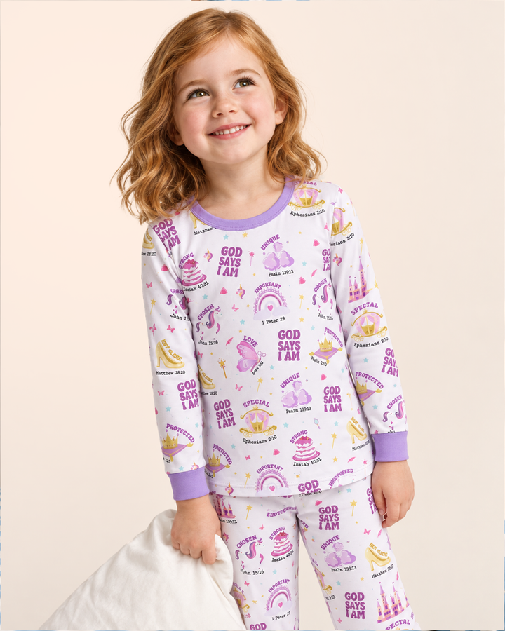 Zweiteiliges Langarm-Pyjama-Set mit Sommerfrüchten