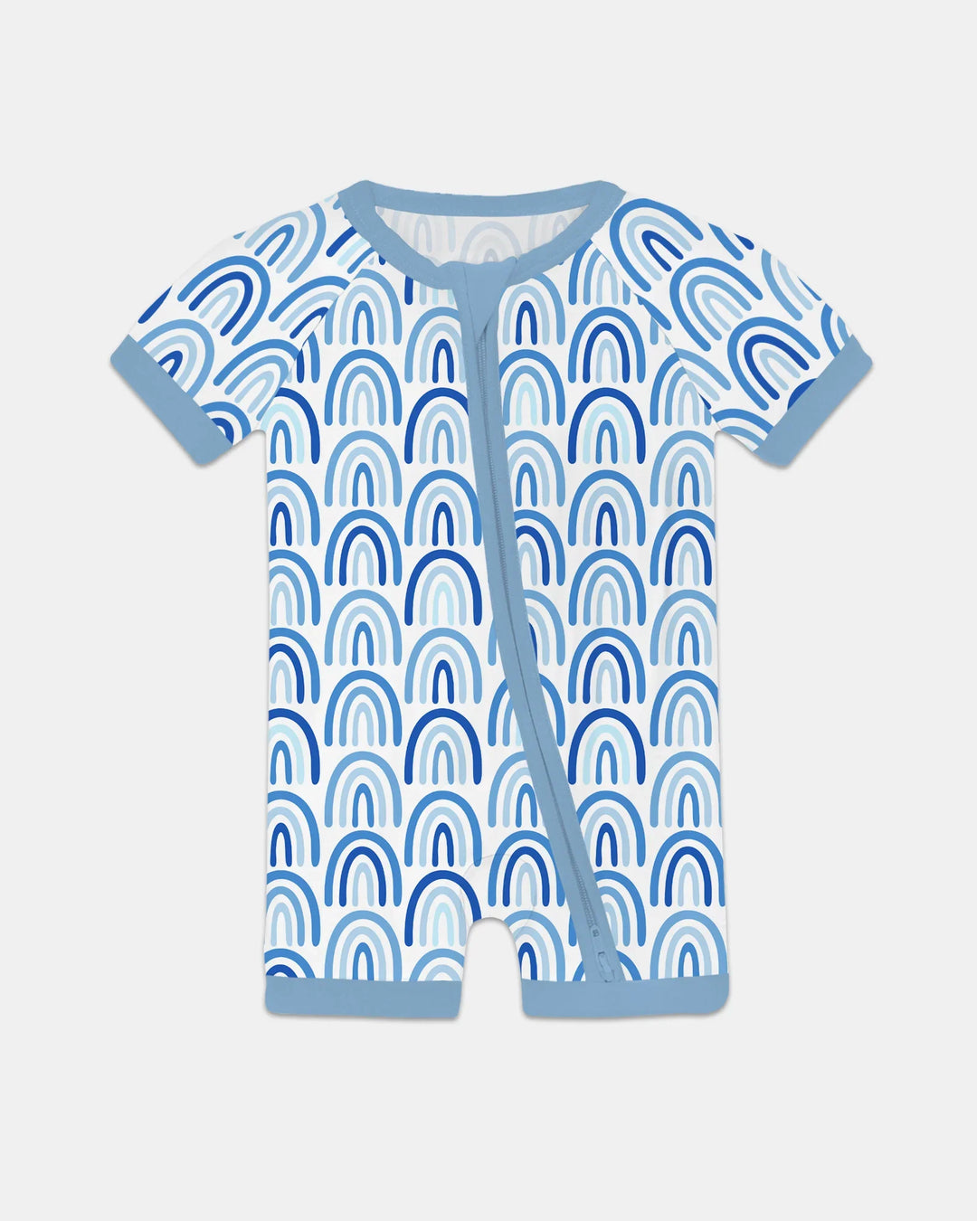 Sky Blue Rainbows Bamboo Shorty Zippy