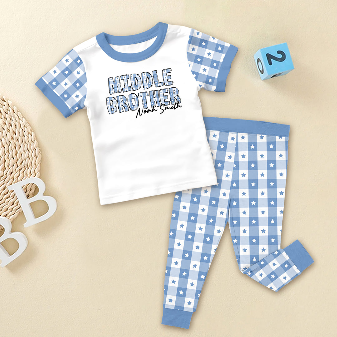 Bambus-Orange-Karo-Outfit für Babys – weich und gemütlich