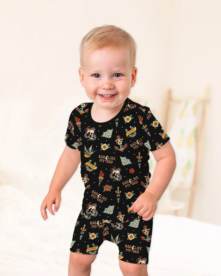 Conjunto de pijama de dos piezas de bambú a juego de manga corta y pantalón corto Rad Dad Society para padre e hijo