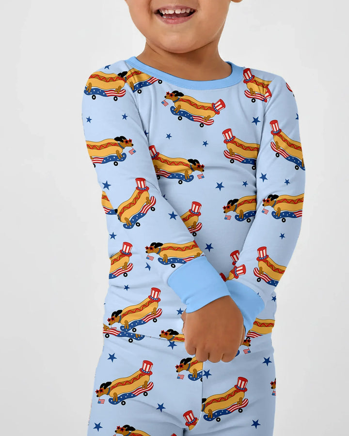 Conjunto de pijama de dos piezas de bambú de manga larga