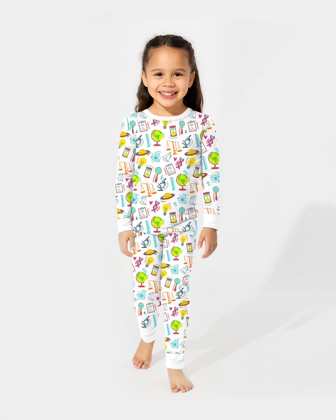 Tiny Scientist Explores The World Bamboo Two Piece Long Sleeve Pajama Set
