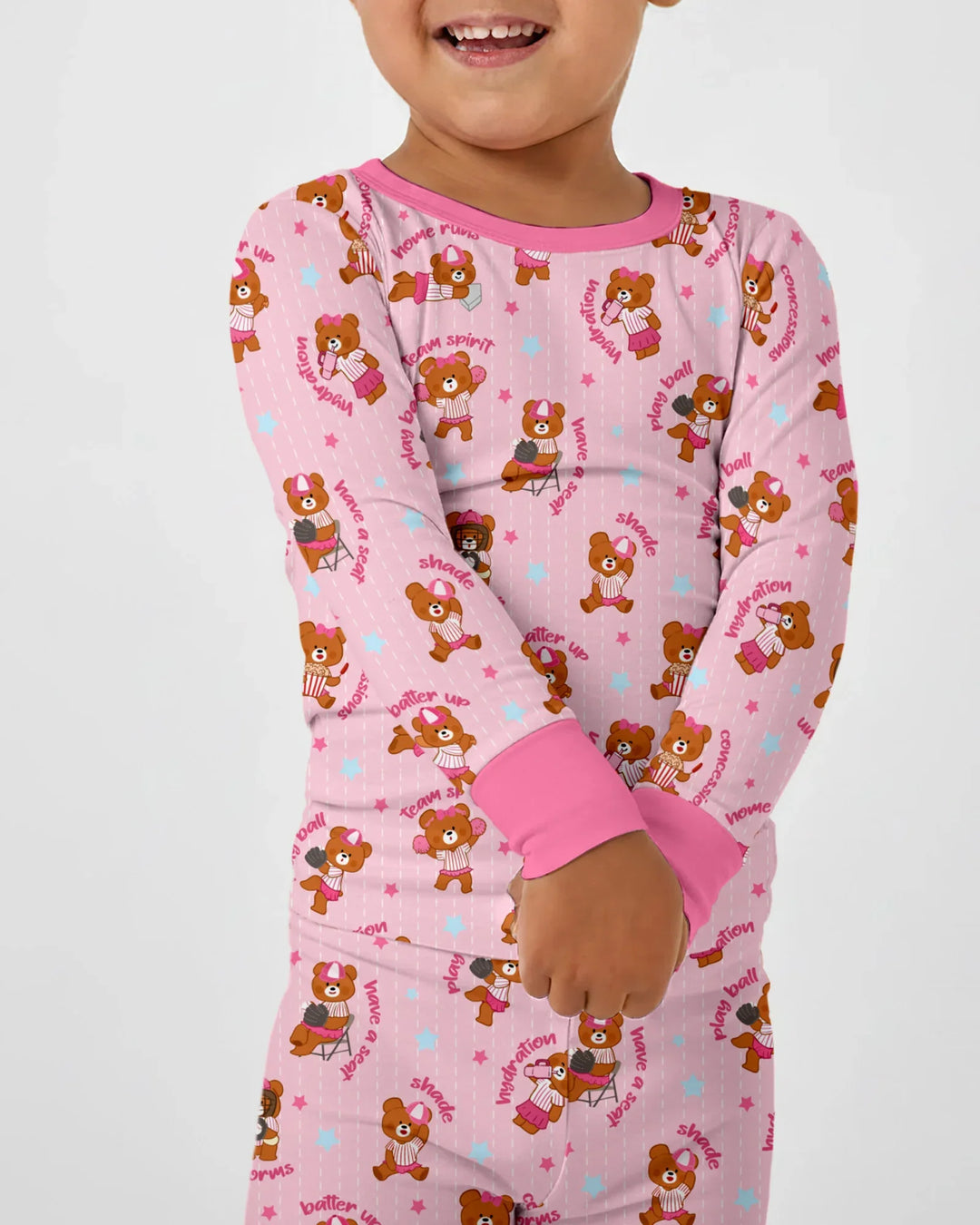 Born To Play Baseball Bamboo Two Piece Long Sleeve Pajama Set