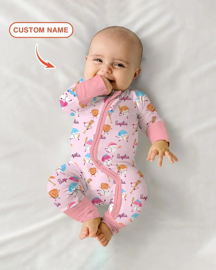 Custom Name Ballparl Family Matching Bamboo Convertible Zippy