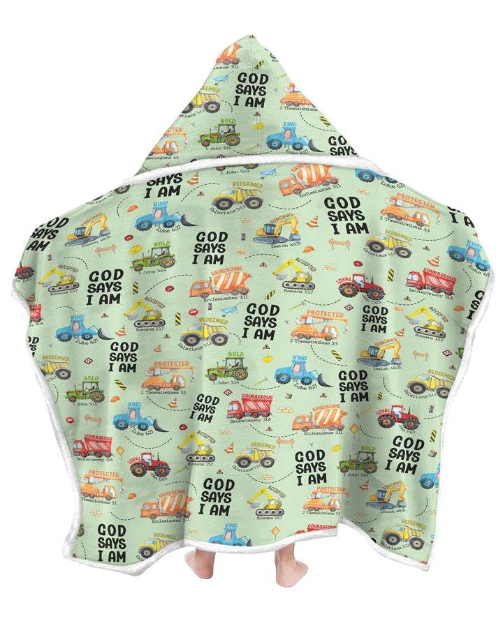 God Says I Am Boy Wearable Hooded Blanket