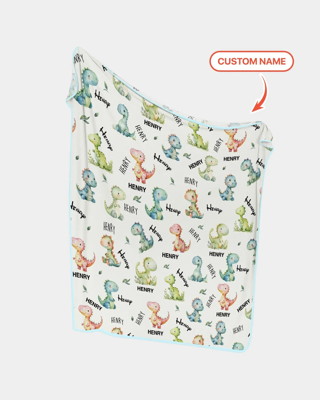 Dinosaur Custom Name Blanket