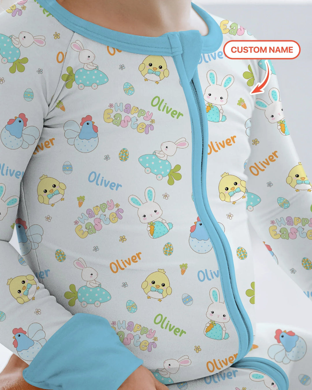 Custom name Happy Easter Shorty Zippy