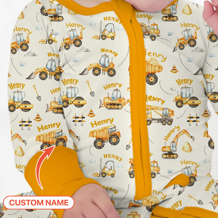 Constructions Machines Custom Name Convertible Zippy