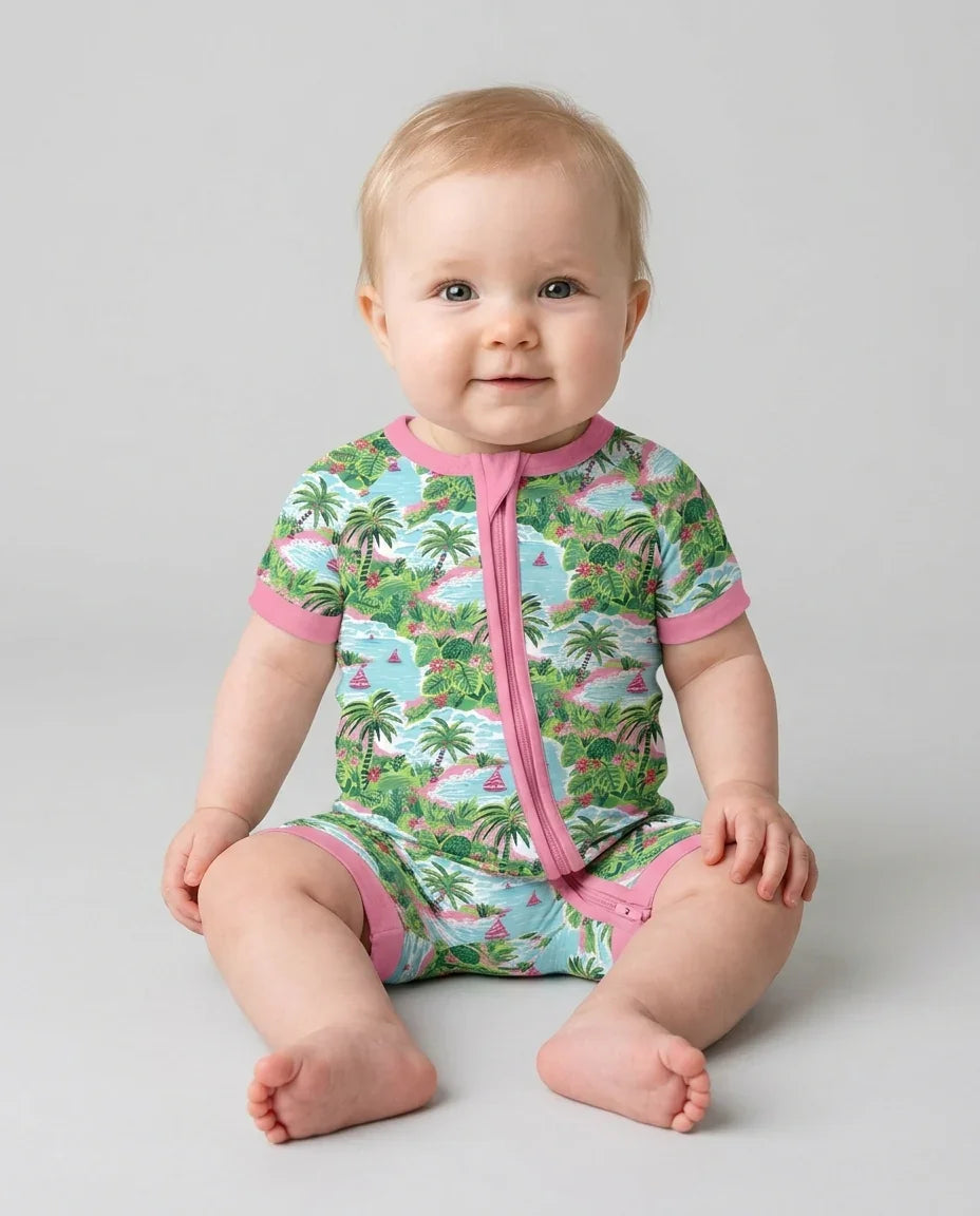 Preppy Coast Beach Club Bamboo Shorty Zippy