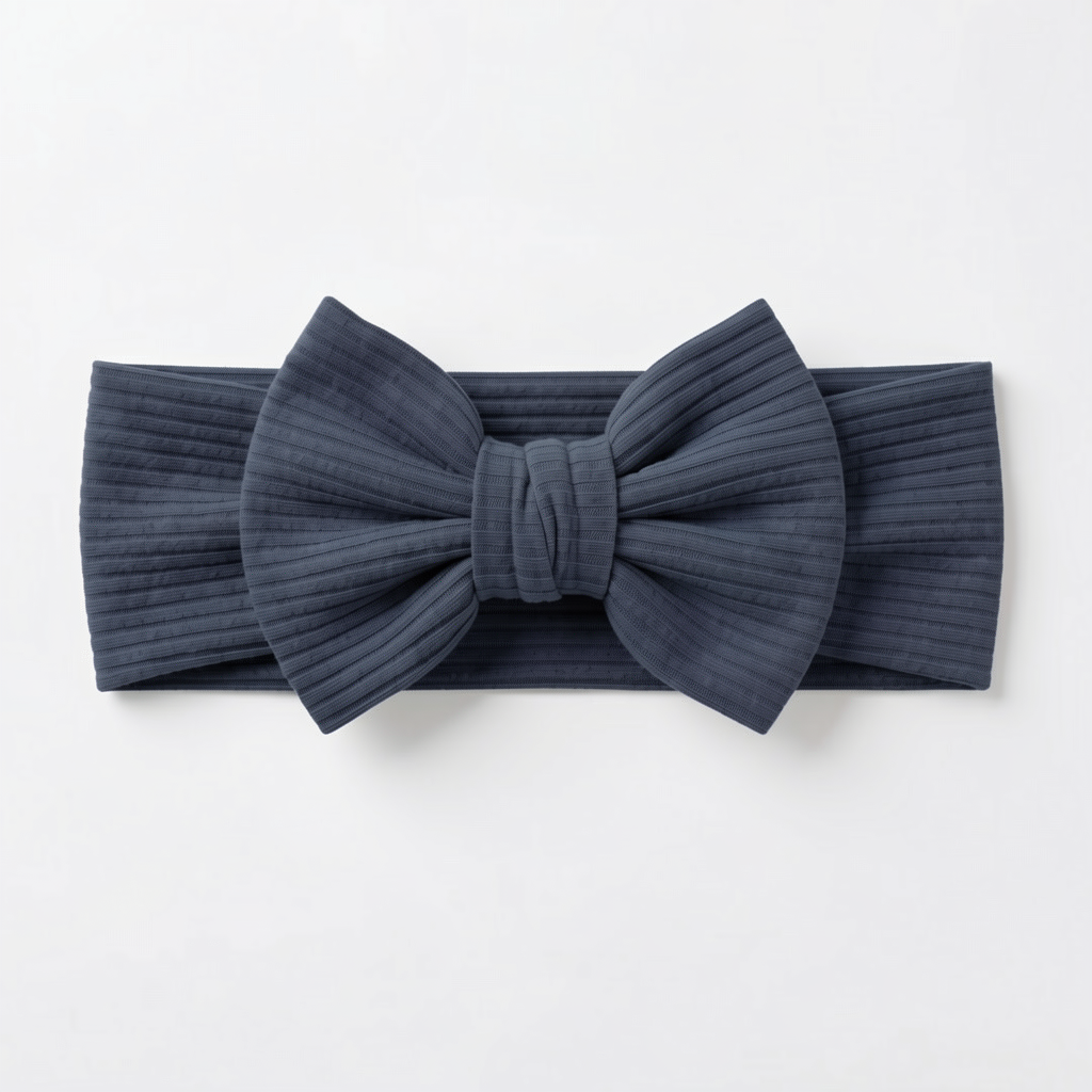 Ribbed Bamboo Luxe Bow Headband