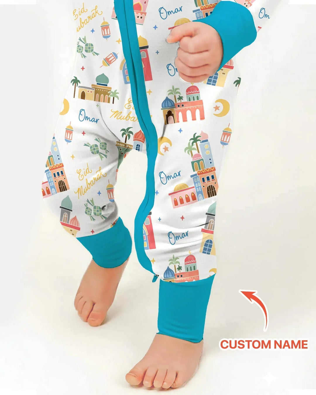 Eid Mubarak Custom Name Convertible Zippy