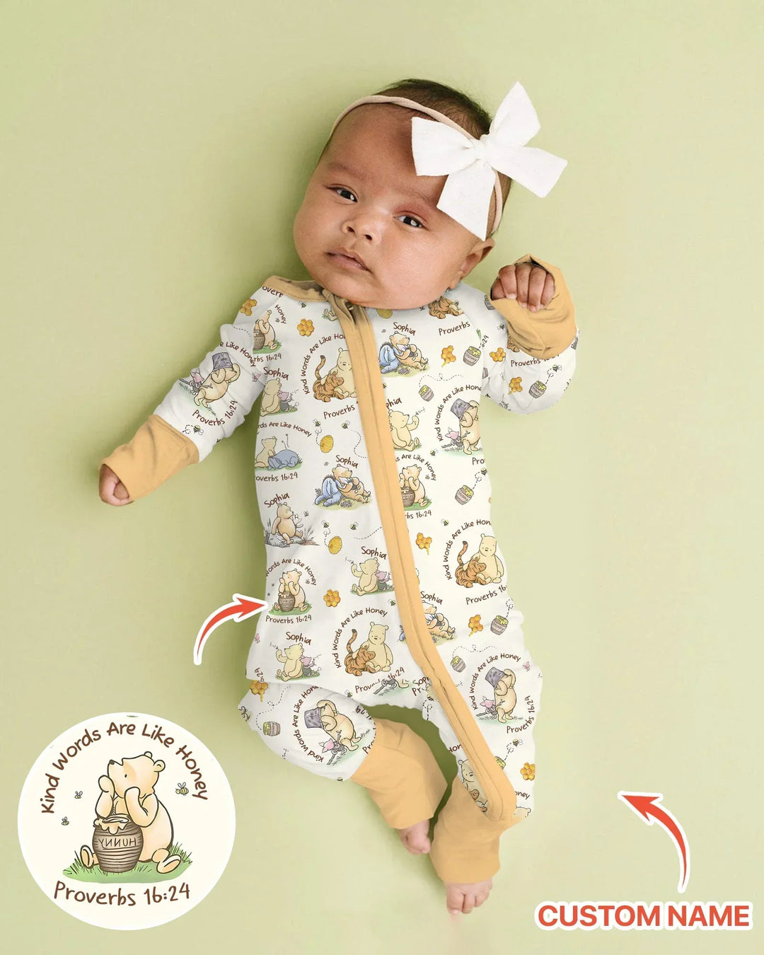 Kind Words Are Like Honey Custom Name Bamboo Convertible Zippy