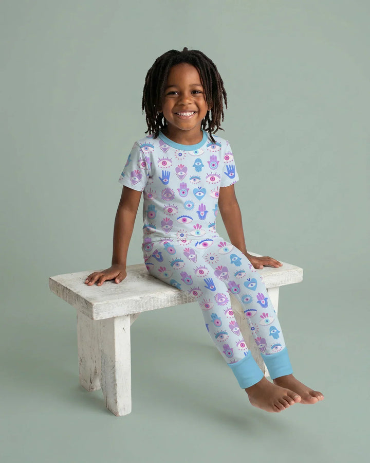 Zweiteiliges, kurzärmliges Pyjama-Set mit Marienkäfern