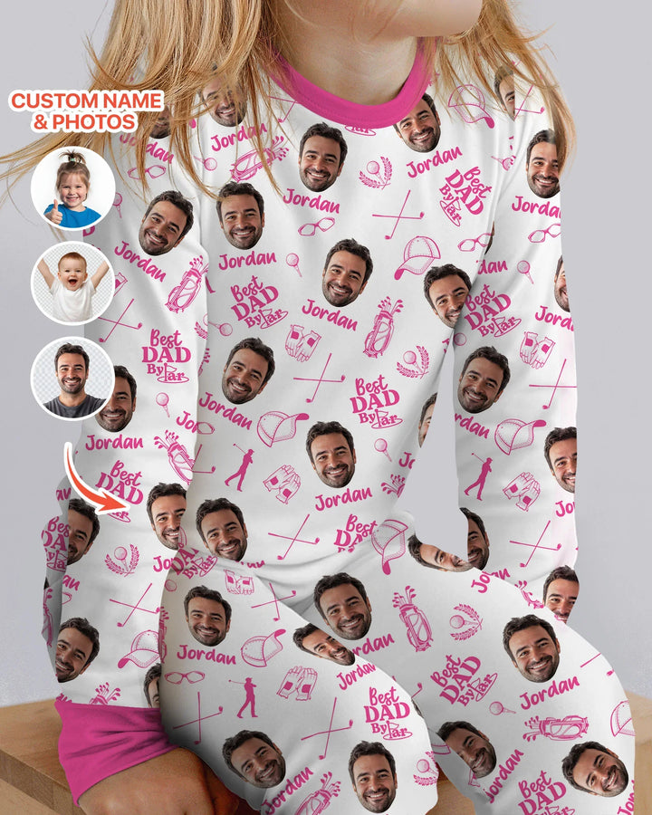 Custom Photo Best Dad By Par Bamboo Two Piece Long Sleeve Pajama Set