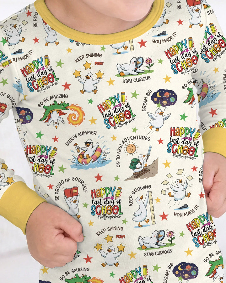 Silly Goose Happy Last Day of School Bamboo Two Piece Long Sleeve Pajama Set