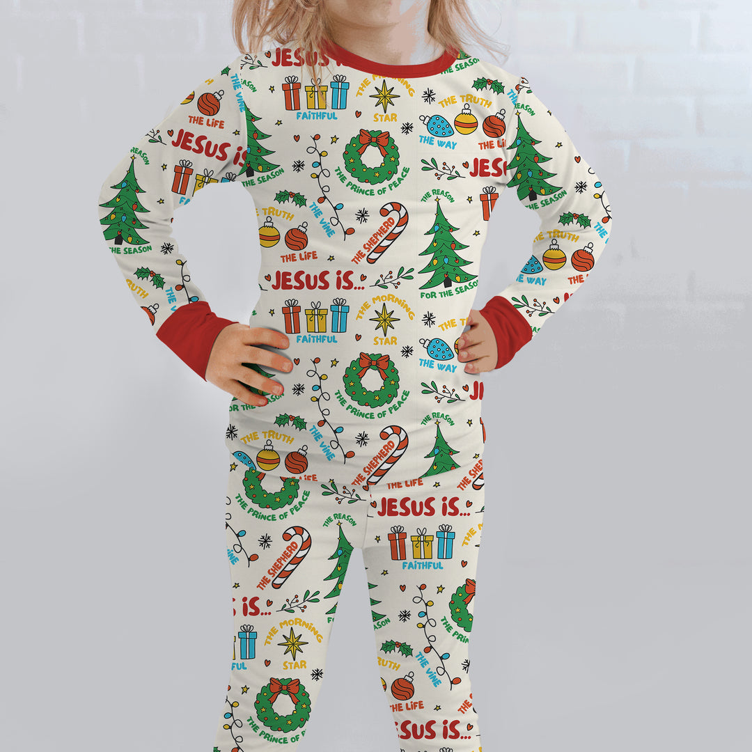 Zweiteiliges Langarm-Pyjama-Set mit Sommerfrüchten