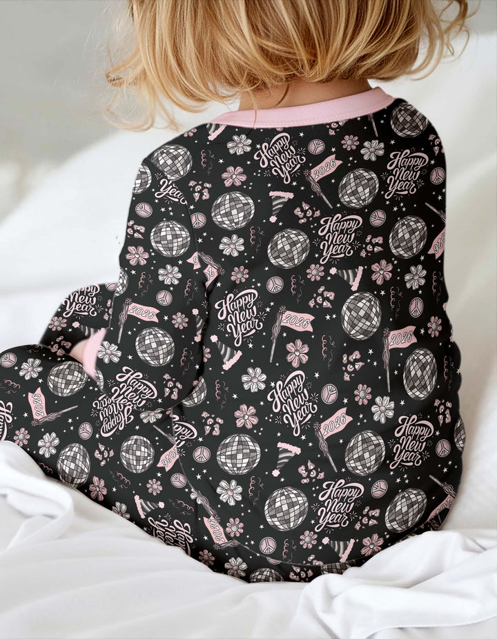 Disco New Years Eve Two Piece Long Sleeve Pajama Set