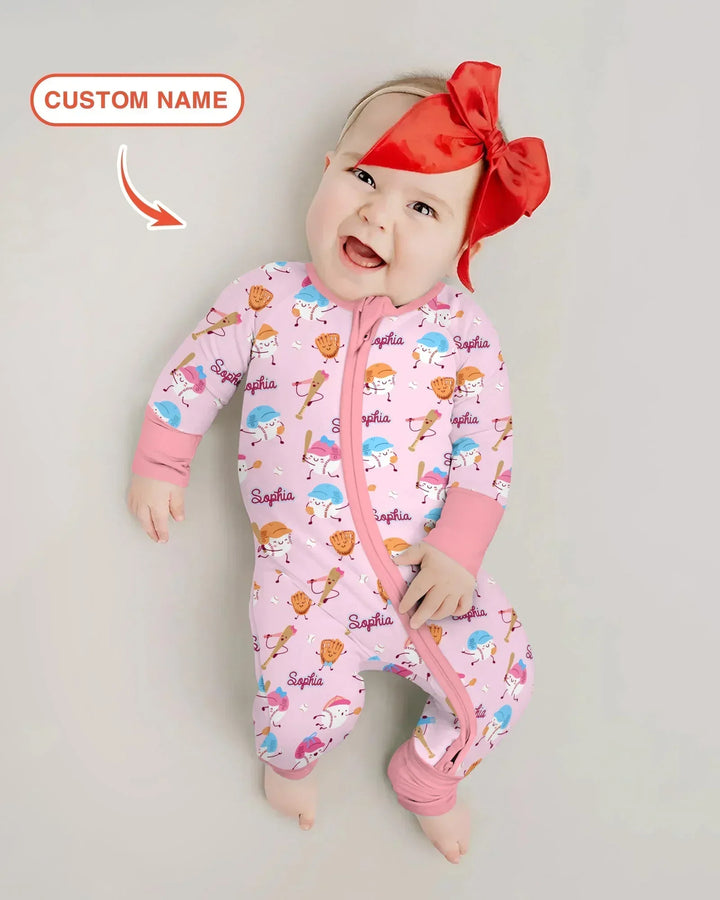 Custom Name Ballparl Family Matching Bamboo Convertible Zippy