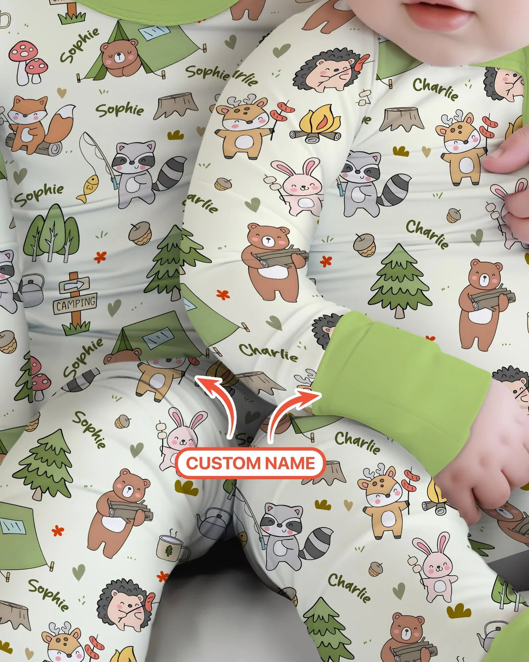 Custom Name Little Camp Buddies Bamboo Convertible Zippy