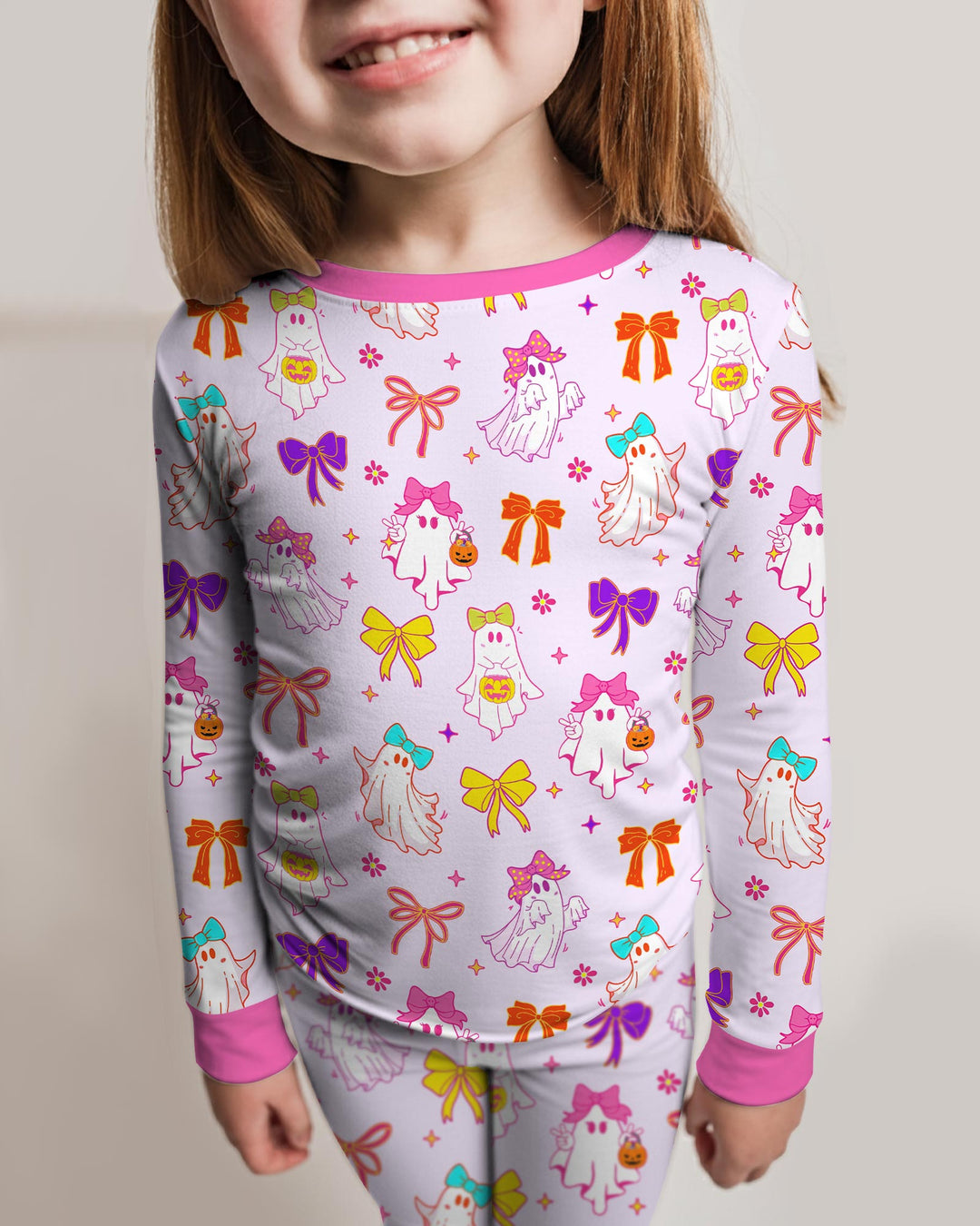 Coquette Ghost & Bow Bamboo Two Piece Long Sleeve Pajama Set