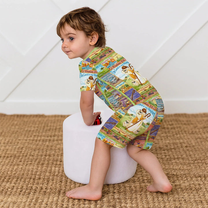 Template Zweiteiliges Pyjama-Set mit kurzen Ärmeln und Shorts