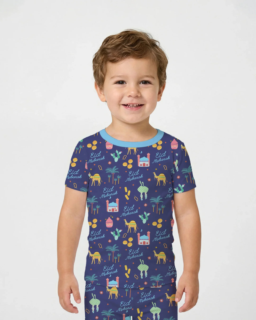 Eid Mubarak Matching Family Two Piece Short Sleeve Pajama Set