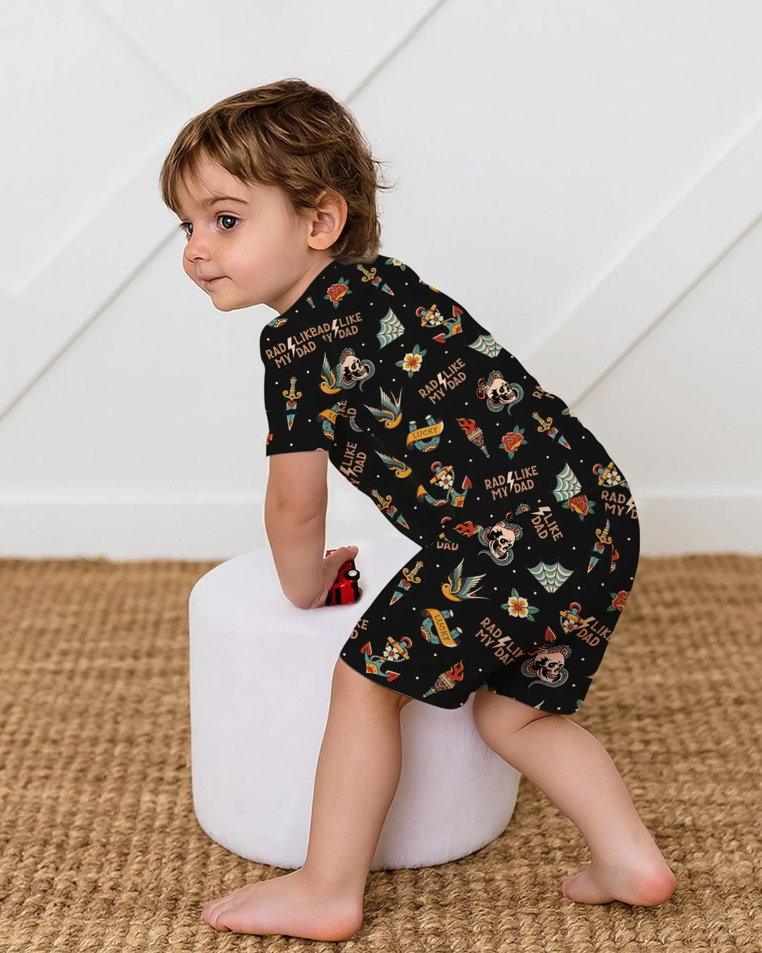 Conjunto de pijama de dos piezas de bambú a juego de manga corta y pantalón corto Rad Dad Society para padre e hijo